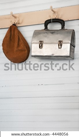 Old Schoolhouse Coatroom - Hat & Lunchbox hang on rack