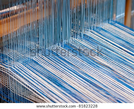 Backside of weaving loom - closeup of warp threads