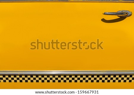 Checkered Yellow Taxi Cab Door - add your own copy