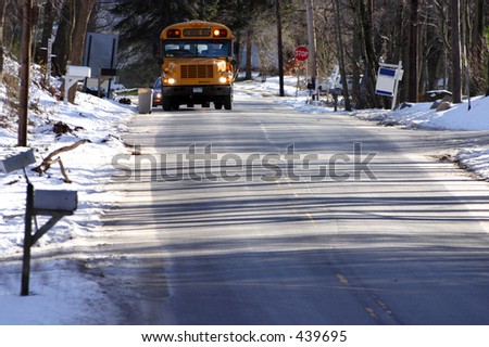 School bus on winter day