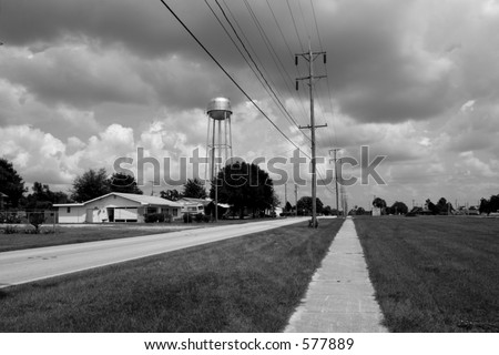 Small Town America Under an Ominous Sky