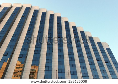 Modern mirrored building