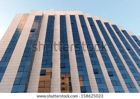 Modern mirrored building