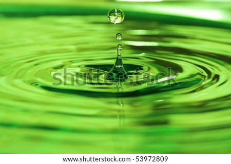 Green water drop