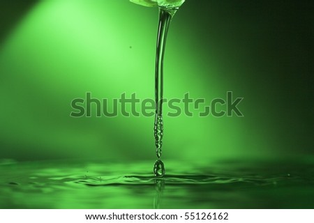 Green water drops