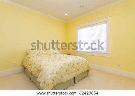 Empty bed in the bedroom