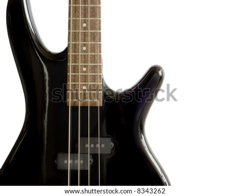 Electric Bass Guitar - Isolated on White