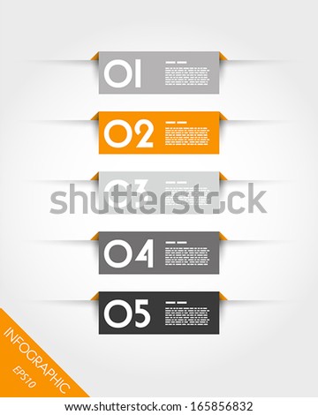 orange rectangular stickers with shadows infographic concept orange rectangular stickers with shadows infographic concept