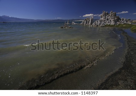 The salty alkaline waters and limestone tufa towers of Mono Lake, California