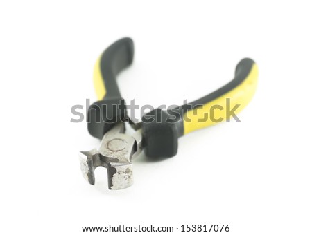 End cutting pliers isolated