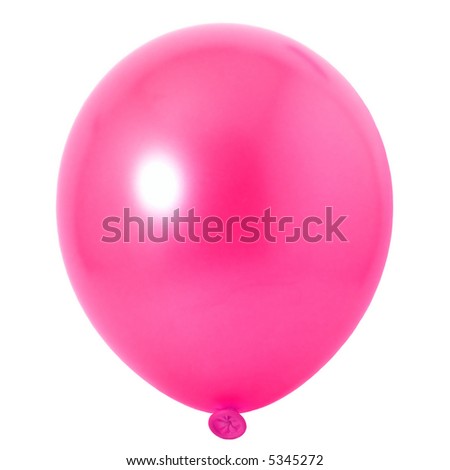 one pink balloon isolated on white background