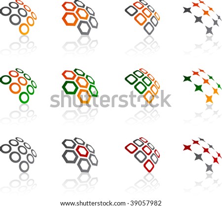 Set of abstract vector icons such logos Set of abstract vector icons such logos