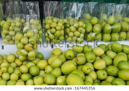 Milk Jujub,the monkey apple apply fertilizer with milk sell by packing in plastic bag