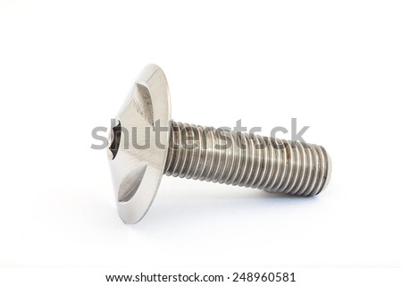 Spare part of motorcycle,bolt nut screw for decorating and maintenance on white background