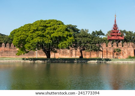 A bastion at the palace walls of Mandalay Palace