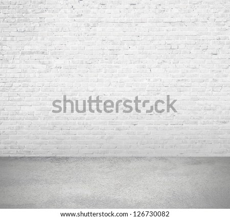 Interior Room With White Brick Wall And Floor