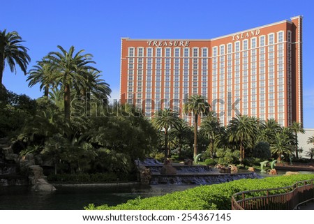 LAS VEGAS, USA - MARCH 19: Treasure island hotel and casino on March 19, 2013 in Las Vegas, USA. Las Vegas is one of the top tourist destinations in the world.