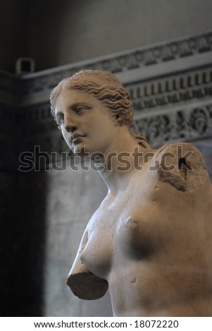 Portrait of Venus de Milo,  Greek statue
