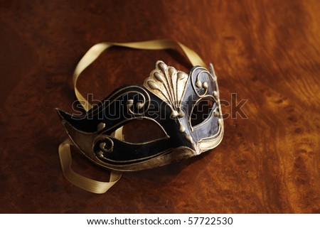Beautiful Venetian mask in black and gold.