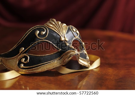 Beautiful Venetian mask in black and gold.