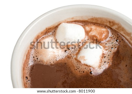 Delicious Hot Chocolate With Marshmallows. stock photo : Cup of hot