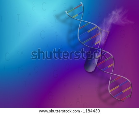 Science of DNA: DNA strand and test tube