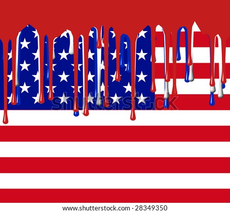 images of usa flag. stock photo : Melting USA Flag