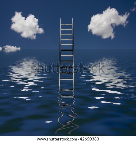 Ladder Rises out of Body of Water
