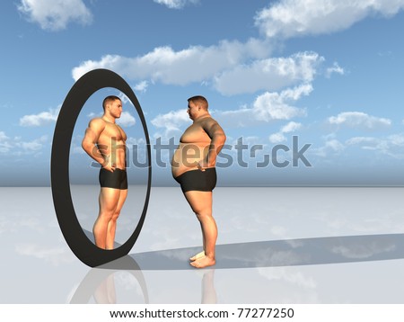 Man sees other self in mirror