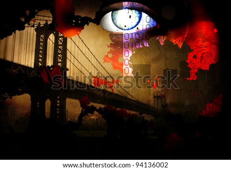 Bridge and eye abstract