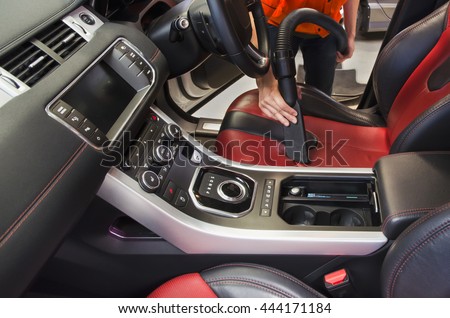 Cleaning of interior of the car with vacuum cleaner, Car cleaning