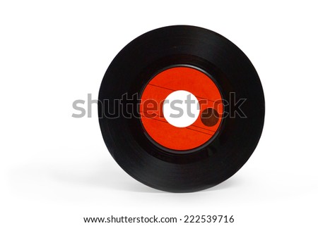 music record with red label
