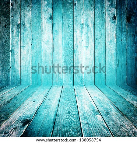 Blue colored wood background