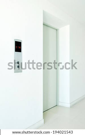 White corridor with a lift