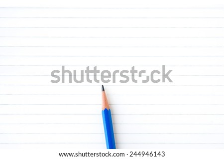 Notebook or notepad paper with pencil