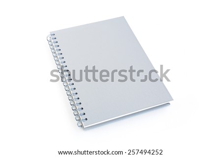 Notebook or copybook isolated on white background - soft focus