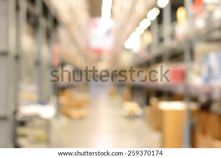 Warehouse or storehouse - blurred background