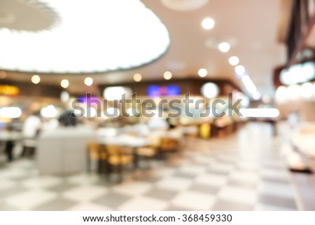 Blur food court in shopping mall, for background