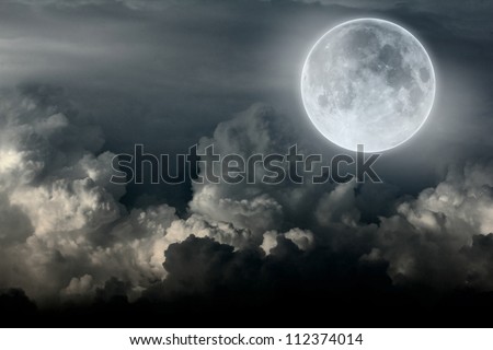 Night Sky With Moon And Cloud