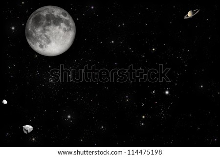 Moon and stars \