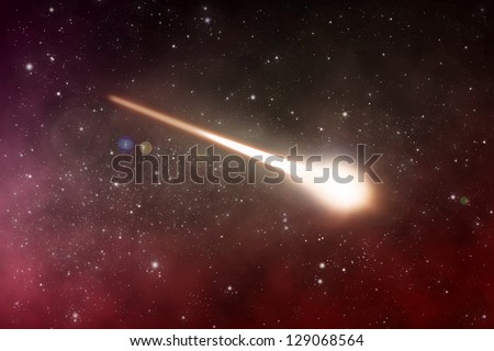 starry space scene with comet