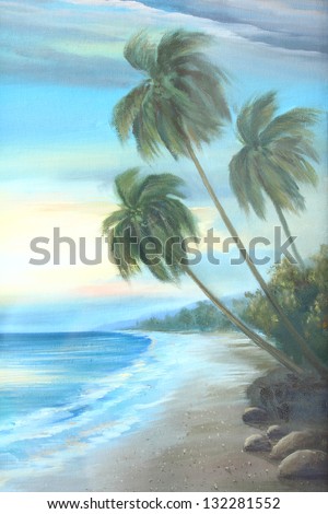 beach : oil color painting