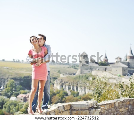 Summer of our love. Young caucasian couple having date.