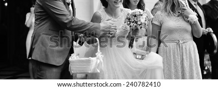 bride with bridesmaids and groomsmen