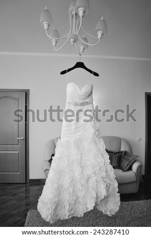 Luxury wedding dress ready for bride.