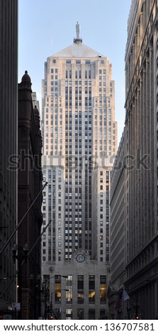 CHICAGO, USA - MAY 10, 2011: Chicago Board of Trade Building is a skyscraper and is currently the primary trading venue for the derivatives exchange.