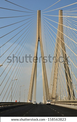 The Bandra–Worli Sea Link, Officially Called Rajiv Gandhi Sea Link, Is A Cable-Stayed Bridge That Links Bandra In The Western Suburbs Of Mumbai With Worli In South Mumbai.