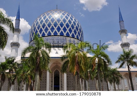 The Sultan Salahuddin Abdul Aziz Shah Mosque, also known as Blue Mosque, is the state mosque of Selangor, Malaysia. It is located in Shah Alam and is Malaysia's largest mosque.