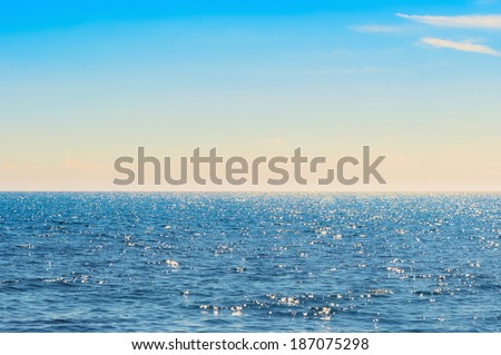 Idyllic blue sea and sky during summer day