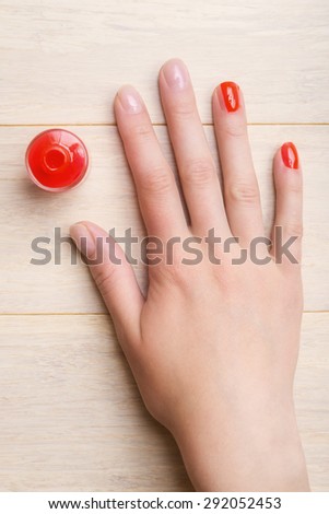 Nails coating at home, manicure process